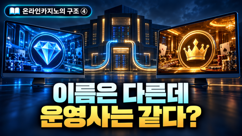 이름이 다른 온라인카지노 두 곳이 같은 운영사와 연결된 화이트라벨 구조