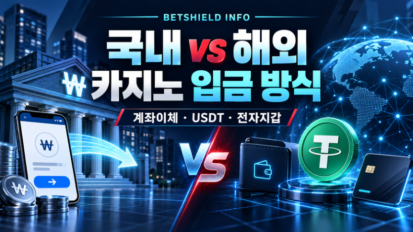 국내 해외 온라인카지노 입금 방식 비교 계좌이체 USDT 전자지갑 차이